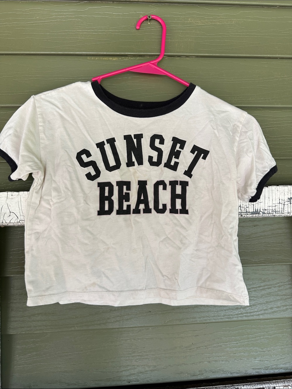 Theme White & Black 'Sunset Beach' Ringer Tee